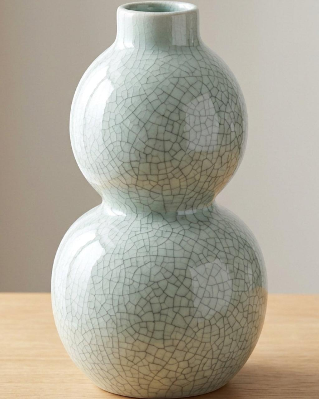 Purn Double-Gourd Crackle Glaze Stoneware Vase 30 cm Celadon - Lifestyle view