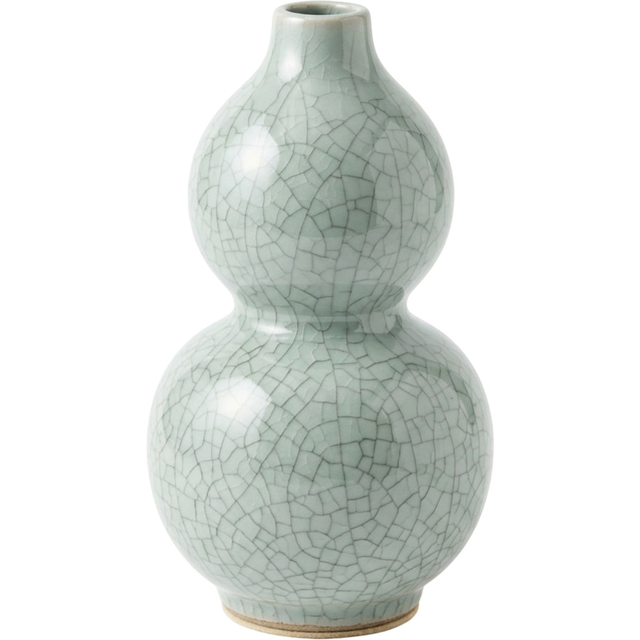 Purn Double-Gourd Crackle Glaze Stoneware Vase 30 cm Celadon
