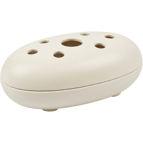 Purn Seven-Opening Oval Ceramic Flower Arranger 26 cm Matte Ivory - Product view